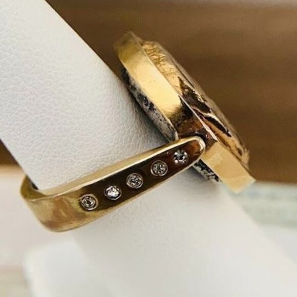 Free People TAT2 Designs Reversible Fira Vintage Silver & Gold Coin Ring 7.5 - Picture 6 of 6